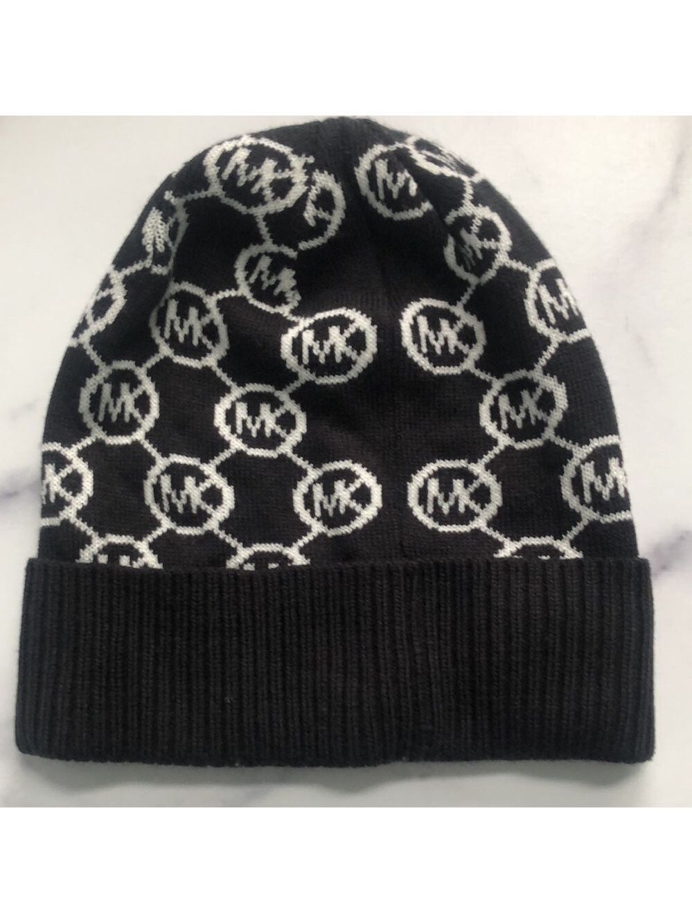 Michael Kors Signature MK Beanie Black White Women’s OS